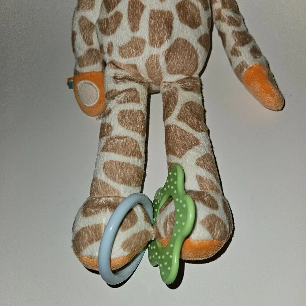 Carter's Giraffe Plush Rattle Crinkle Teether 12